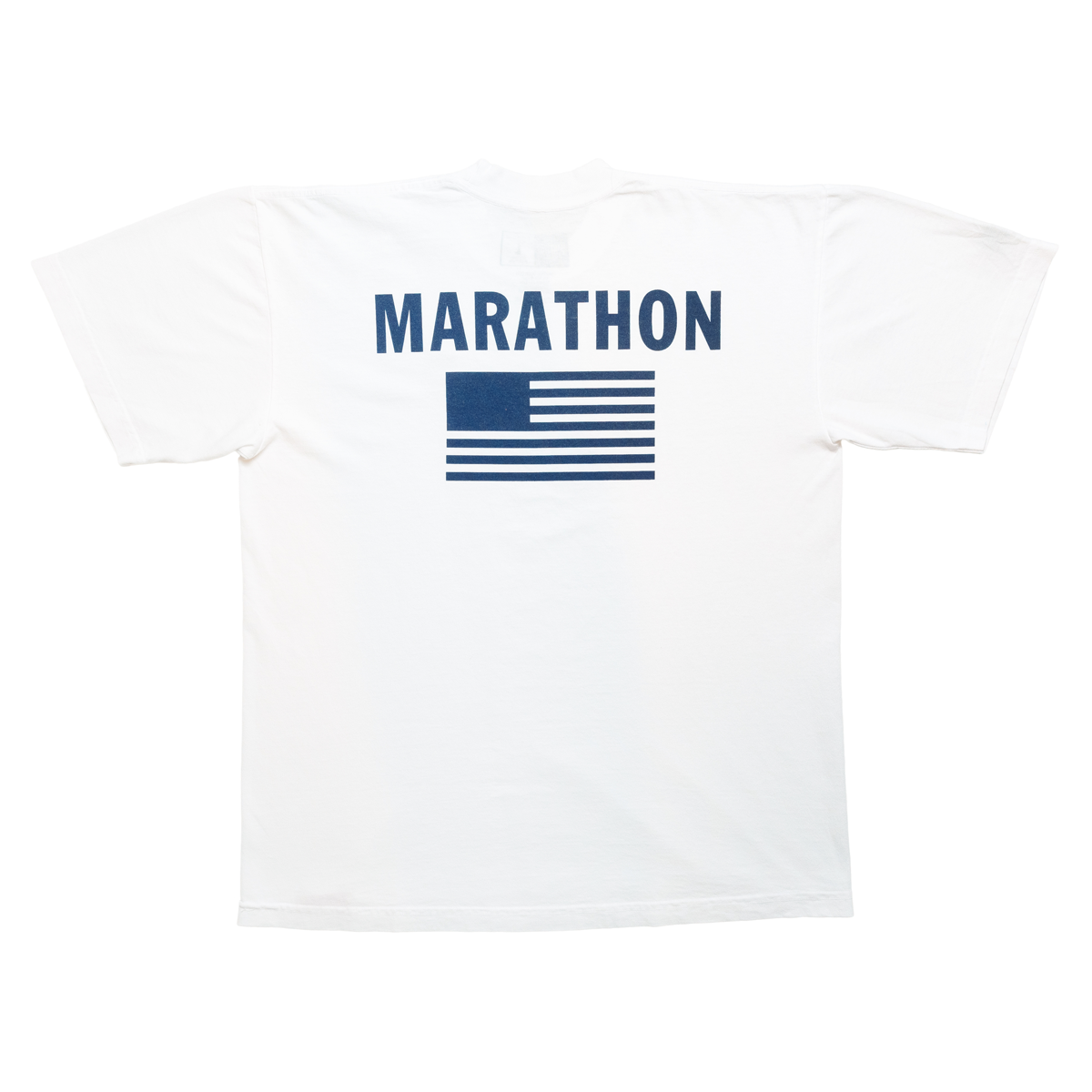 TMC Color Block Flag T-shirt - White/Navy-The Marathon Clothing