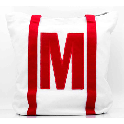 The Marathon Tote Bag - White / Red