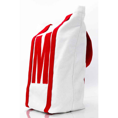 The Marathon Tote Bag - White / Red