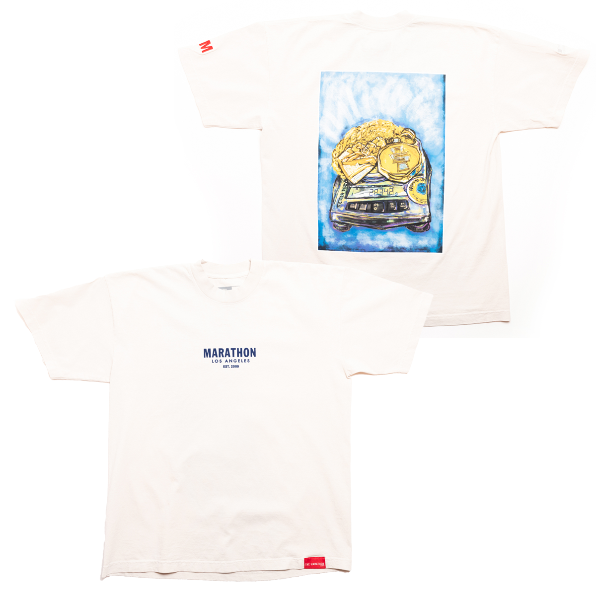 Grams & Gold Chains (Artwork) T-shirt - Off White-The Marathon Clothing