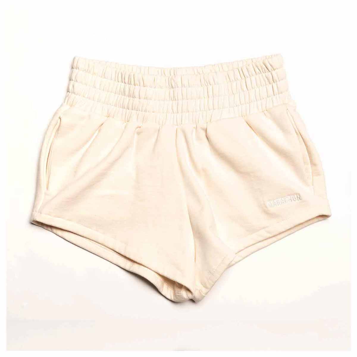 Marathon Womens Boxer Fleece Shorts - Natural