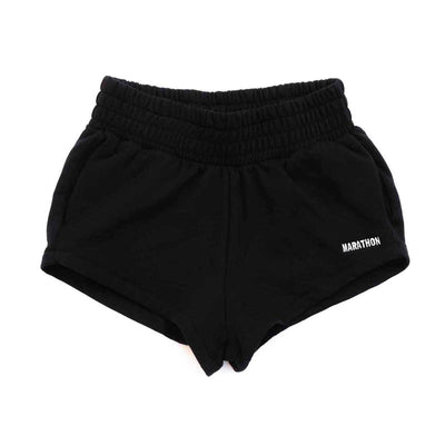 Marathon Womens Boxer Fleece Shorts - Black