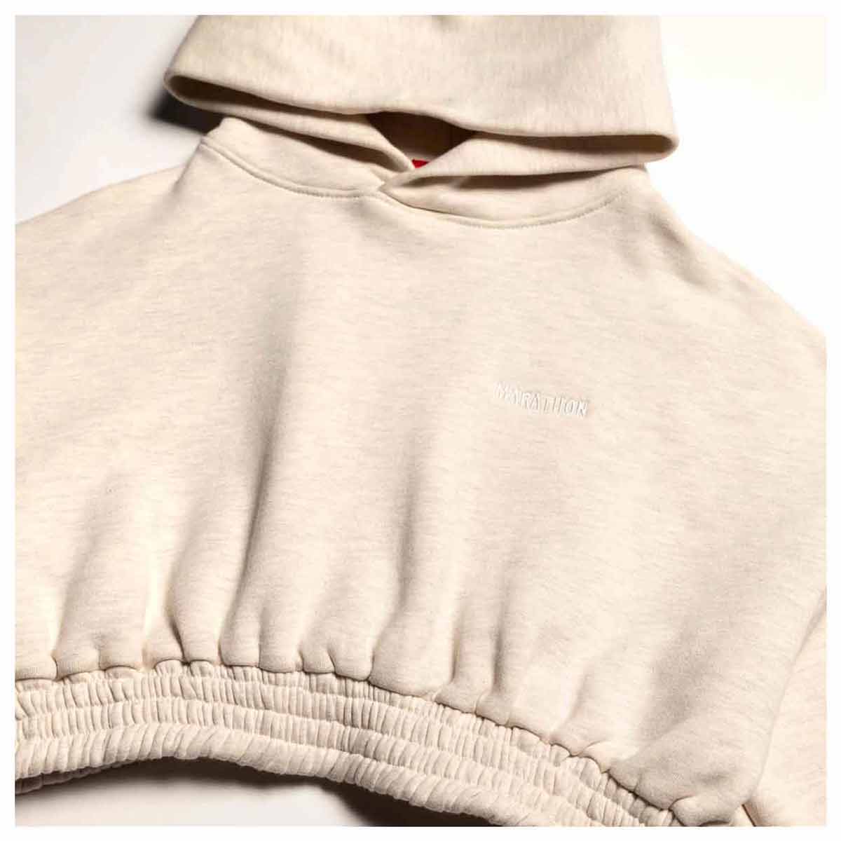 Marathon Womens Crop Hoodie - Ash Grey