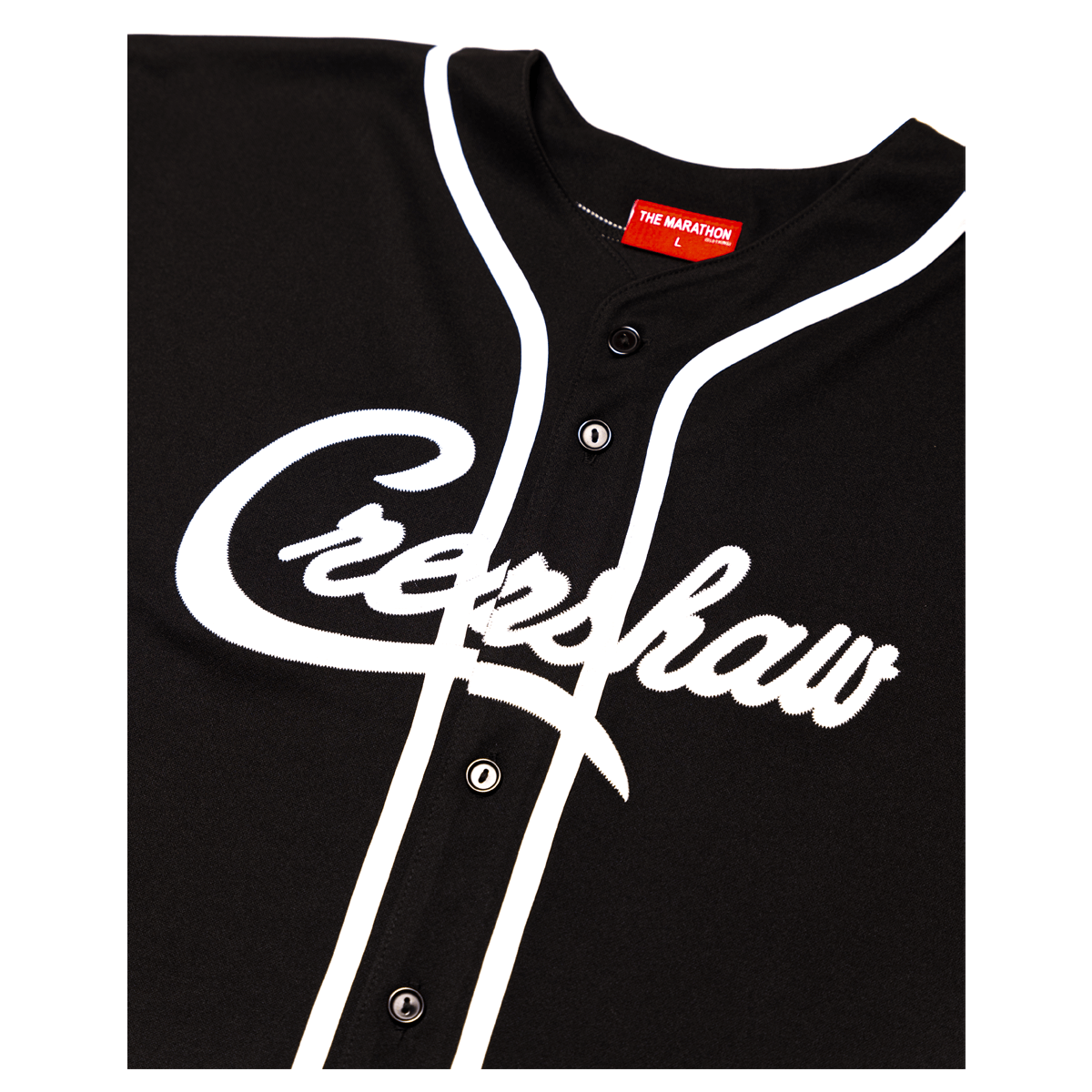 Crenshaw Baseball Jersey - White/Black – The Marathon Clothing