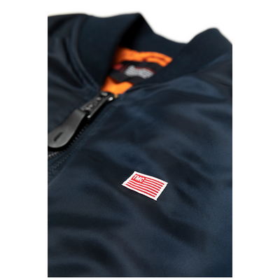 Crenshaw Bomber Jacket - Navy / White- The Marathon Clothing