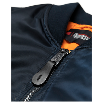 Crenshaw Bomber Jacket - Navy / White- The Marathon Clothing