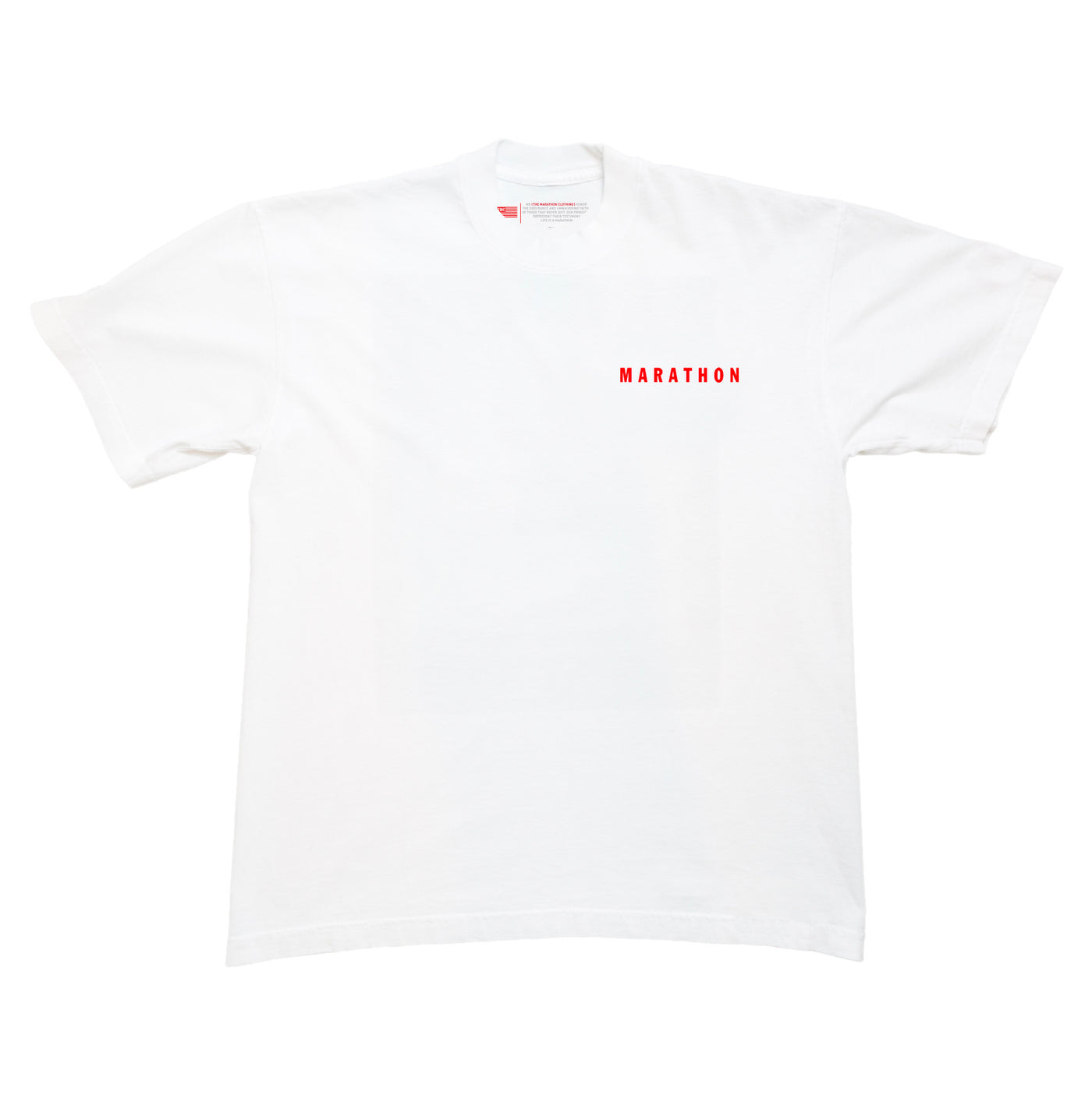 Marathon Signature T-Shirt - White/Red - Front