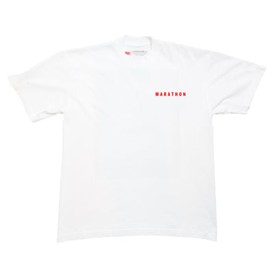 Marathon Signature T-Shirt - White/Red - Front