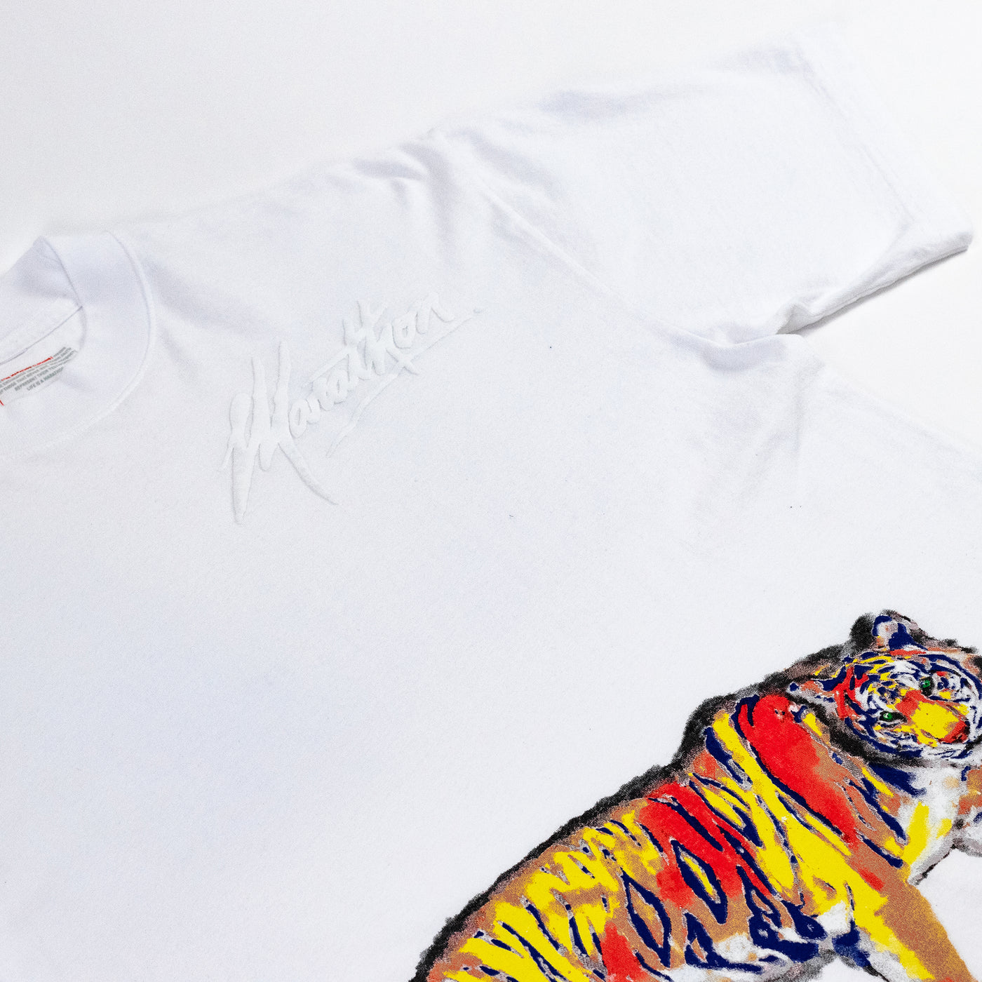 Marathon Painted Tiger T-shirt - White - Detail
