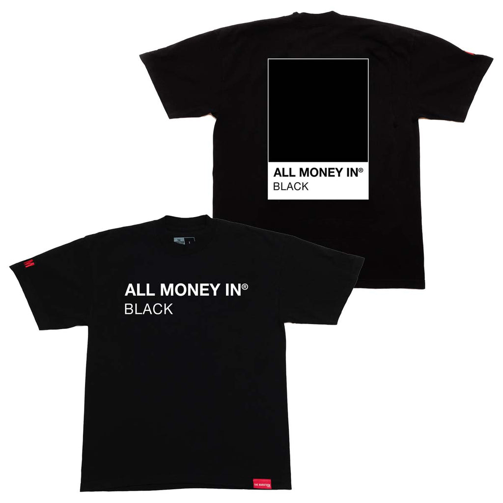 All Money In Black Pantone T-shirt - Black – The Marathon Clothing