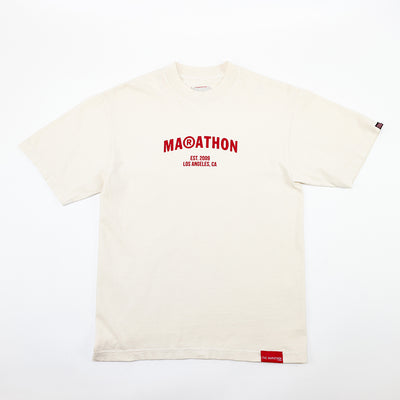 Marathon Registered T-Shirt - Bone/Red - Front