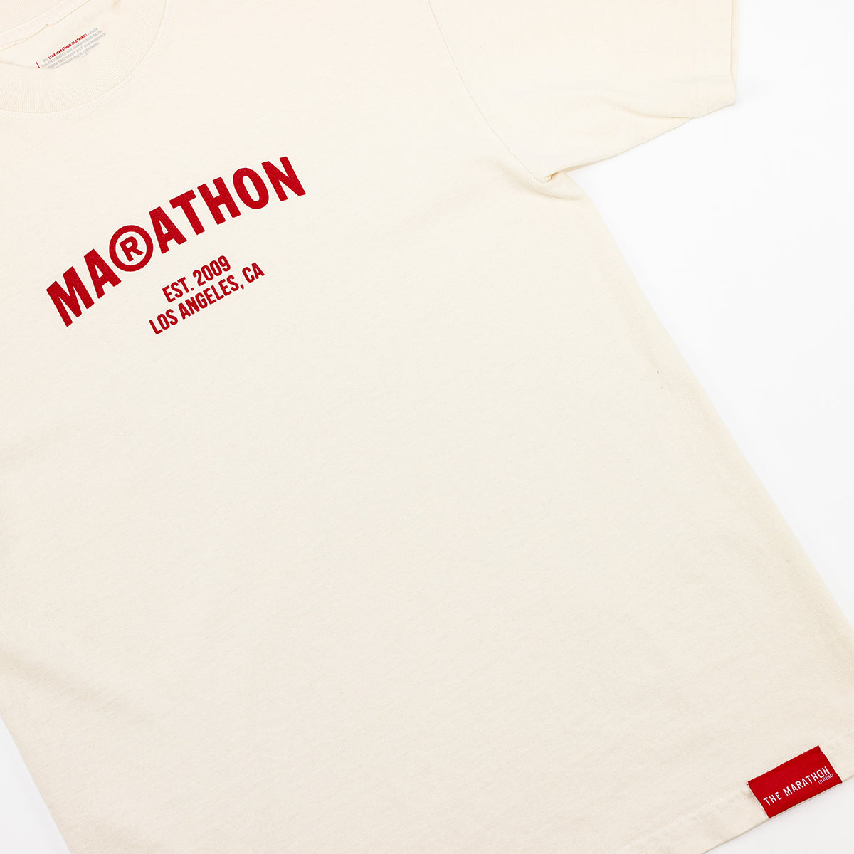 Marathon Registered T-Shirt - Bone/Red - Detail