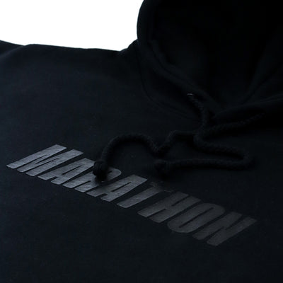 Marathon Lifestyle Tonal Hoodie - Black - Detail
