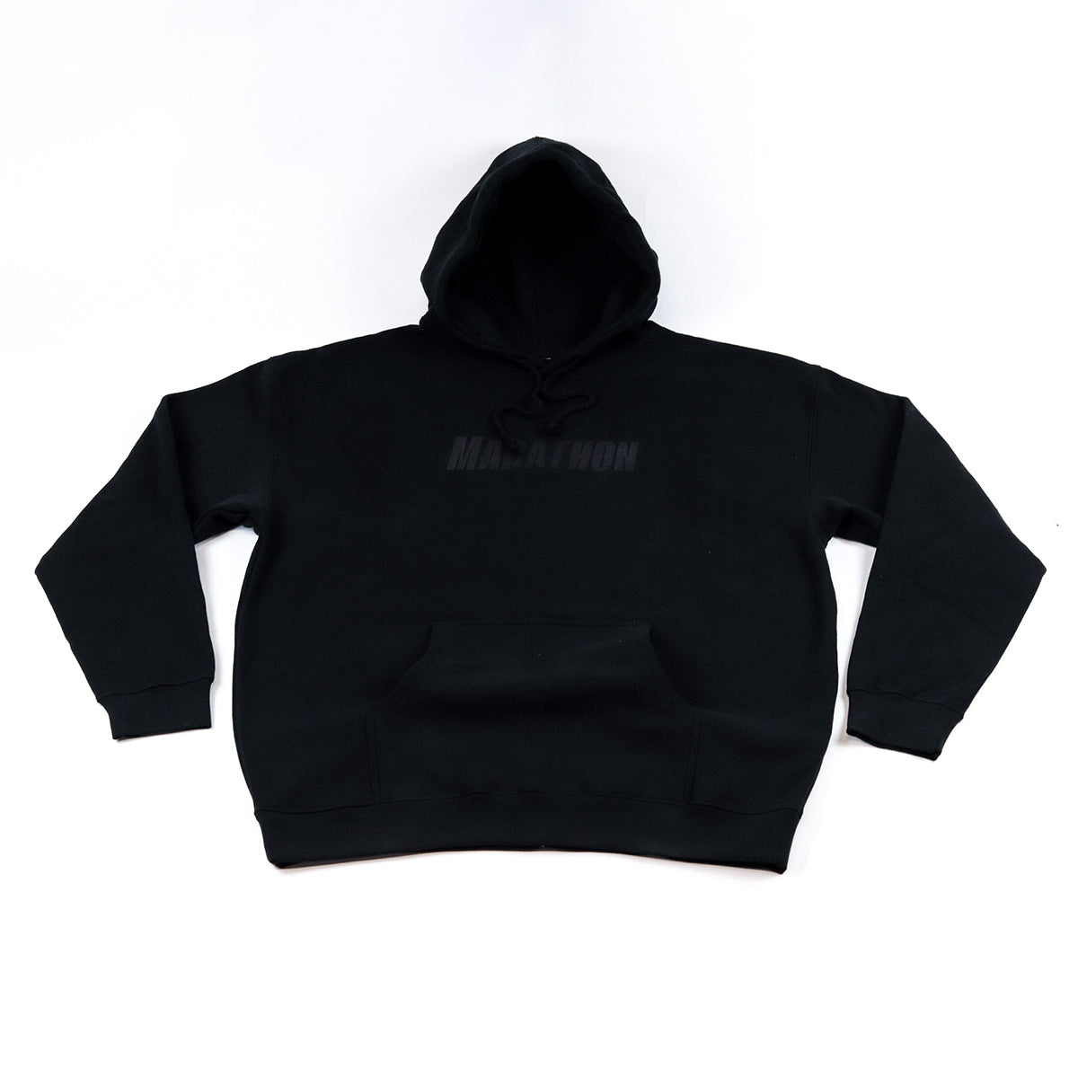 Marathon Lifestyle Tonal Hoodie - Black - Front