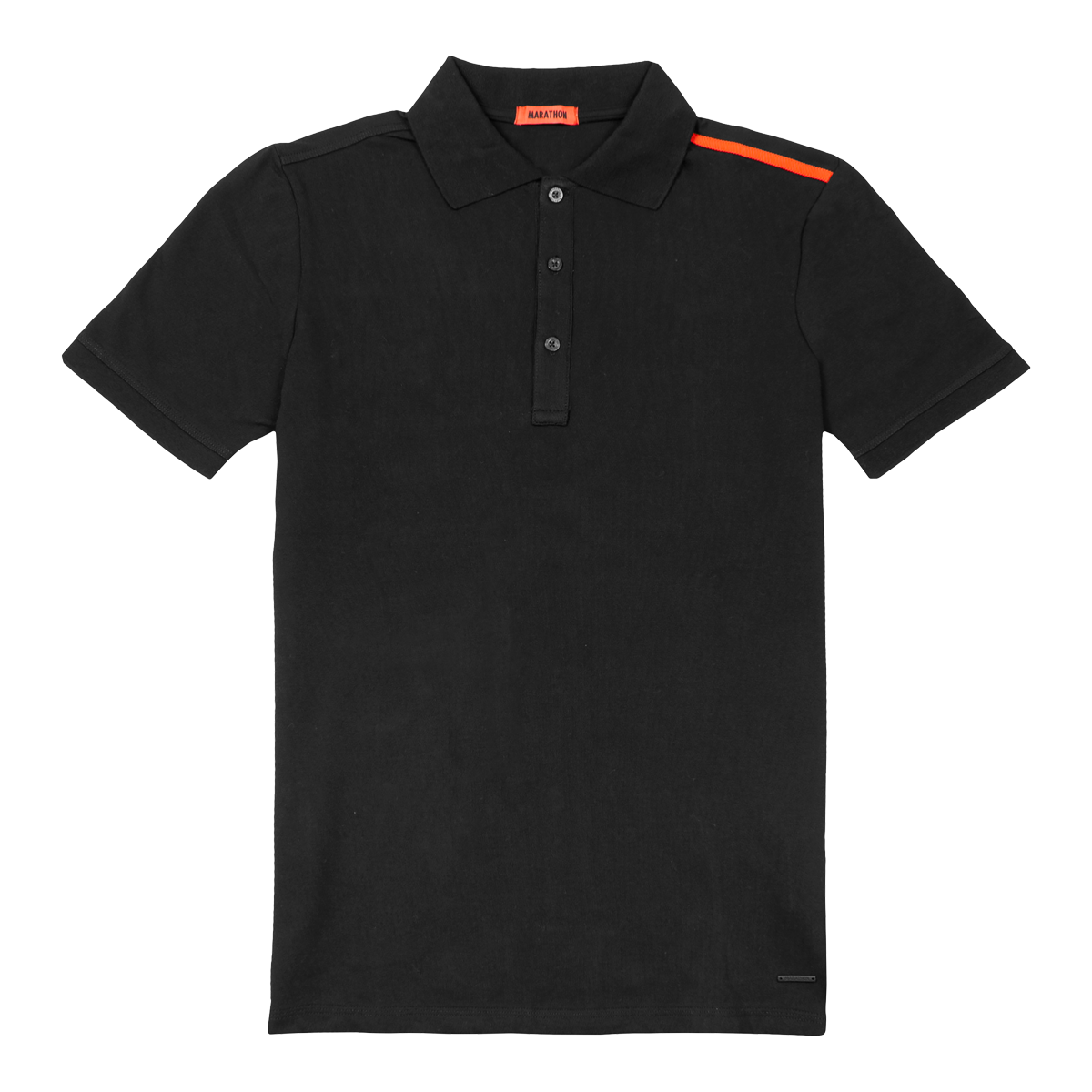 TMC Contrast Shoulder Polo Tee - Black/Red-The Marathon Clothing