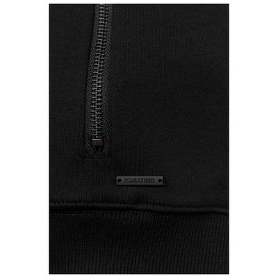 Stealth Marathon Interlock Zip Hoodie - Black-The Marathon Clothing