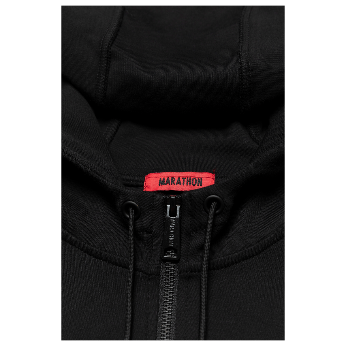 Stealth Marathon Interlock Zip Hoodie - Black-The Marathon Clothing