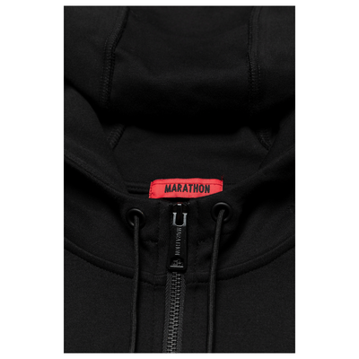 Stealth Marathon Interlock Zip Hoodie - Black-The Marathon Clothing