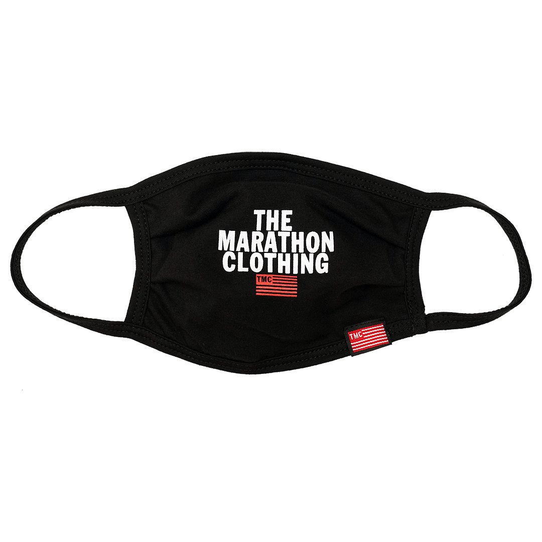 TMC Stacked Logo Face Mask - Black-The Marathon Clothing