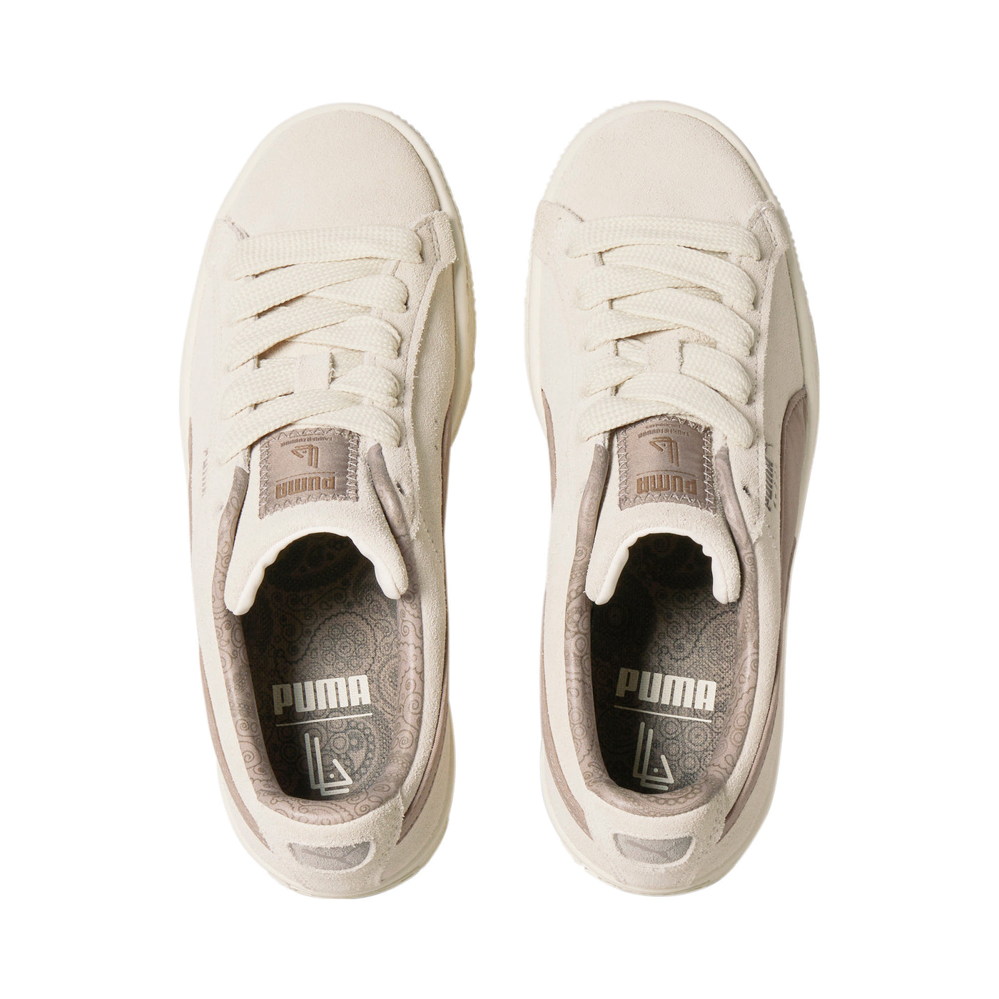 Puma x Lauren London Suede JR Shoes - White - Top View