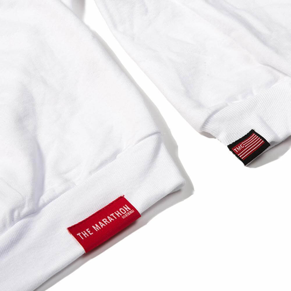 TMC Stacked Logo Croptop - White – The Marathon Clothing
