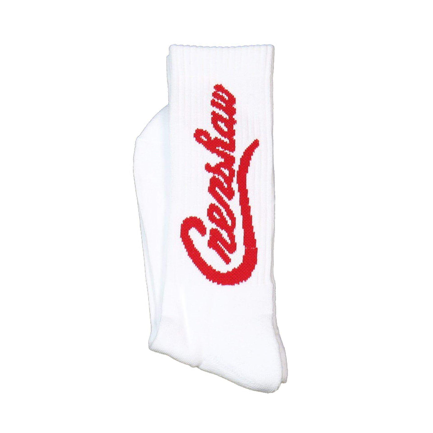 Crenshaw Socks - White/Red-The Marathon Clothing