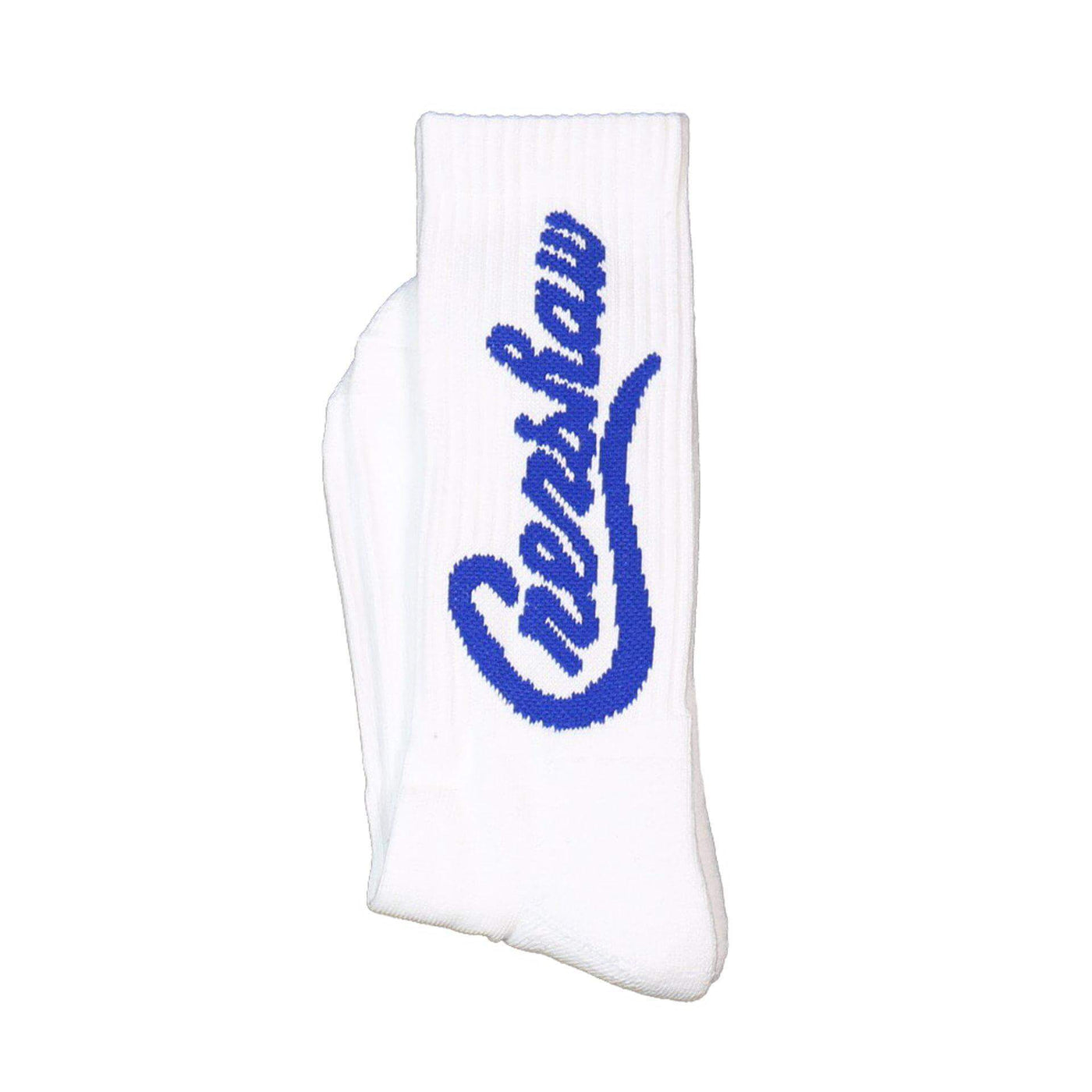 Crenshaw Socks - White/Royal-The Marathon Clothing