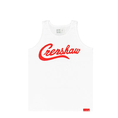 Crenshaw Tank Top - White/Red-The Marathon Clothing