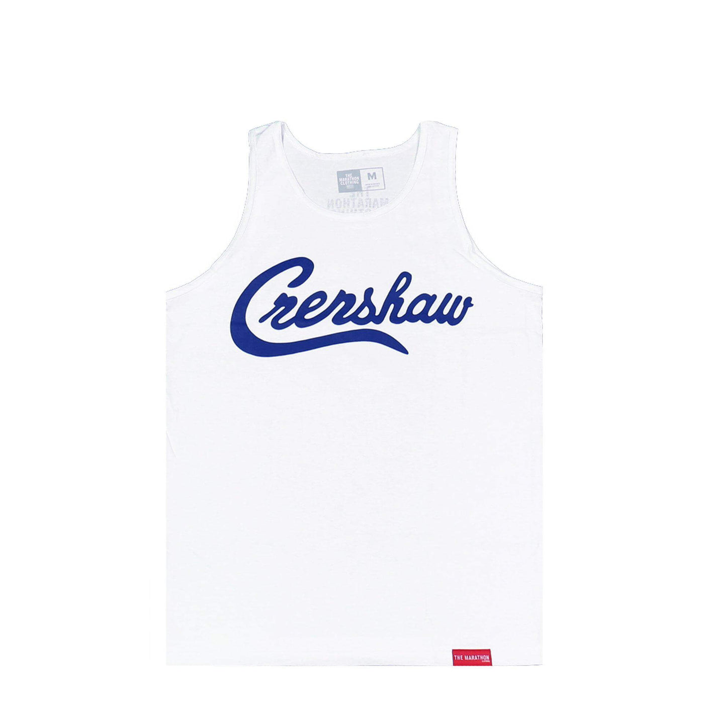 Crenshaw Tank Top - White/Royal-The Marathon Clothing