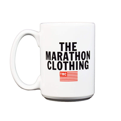 TMC Stacked Logo Coffee Mug - White-The Marathon Clothing